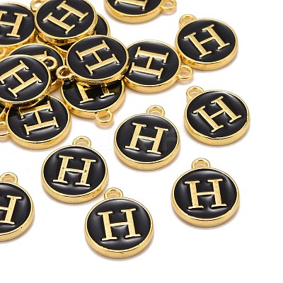Golden Plated Alloy Charms LS-ENAM-S118-02H-1