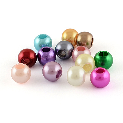 ABS Plastic Imitation Pearl European Beads X-MACR-R530-12mm-M-1