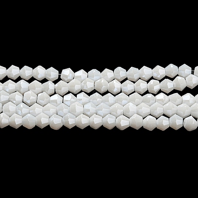 Opaque Solid Color Electroplate Glass Beads Strands GLAA-F029-P4mm-C15-1