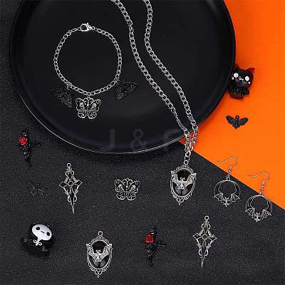 14Pcs 7 Style Tibetan Style Alloy Pendants FIND-SZ0003-53-1