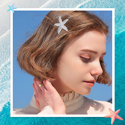 4Pcs 2 Colors Zinc Alloy Hair Barrettes PHAR-SP0001-24-1