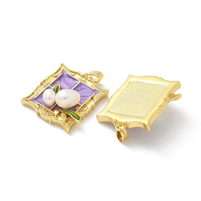 Brass Enamel Pendants KK-Z083-13G-1