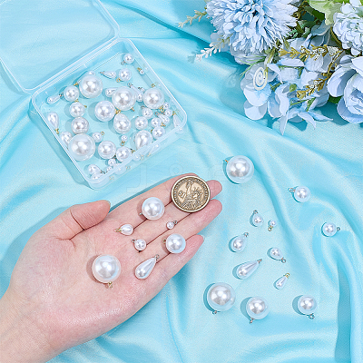 2 Bags Resin Pearl Pendants FIND-AR0006-10-1