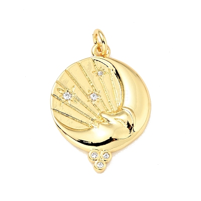Brass Micro Pave Cubic Zirconia Pendants KK-G416-63G-1