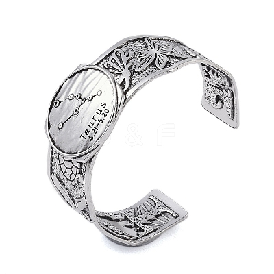 Constellation Alloy Open Cuff Bangles for Women Men BJEW-C064-01AS-05-1