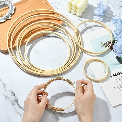 8Pcs 8 Styles Bamboo Embroidery Hoop FIND-CJ0001-97-1