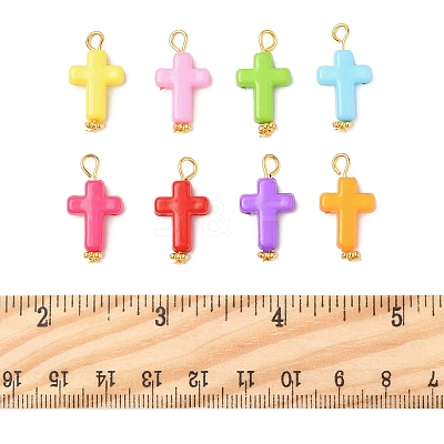100Pcs Acrylic Pendant PALLOY-FS00039-01-1