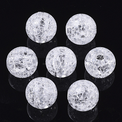 Transparent Crackle Acrylic European Beads X-CACR-N003-35-1
