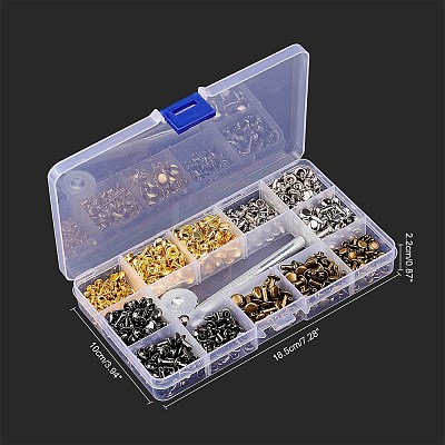 Double Cap Iron Rivets & Install Tool Sets DIY-WH0167-65-1
