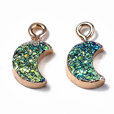 Druzy Resin Pendants X-RESI-S383-007-B01-1