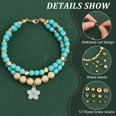 120Pcs 12 Styles Brass and Alloy Spacer Beads FIND-PH0017-39-1