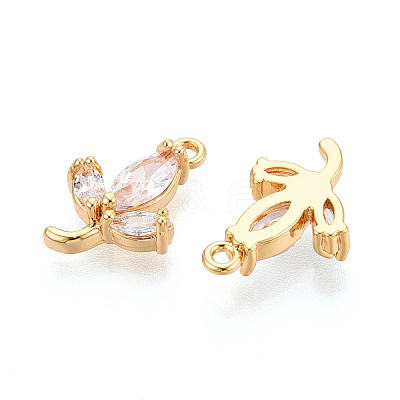 Brass Micro Pave Cubic Zirconia Pendants KK-N263-66G-1