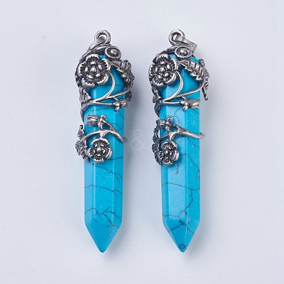 Natural & Synthetic Gemstone Pointed Pendants G-F529-B-1