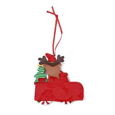 Christmas Car Handmade Polymer Clay Pendant Decorations LS-HJEW-P017-03B-1