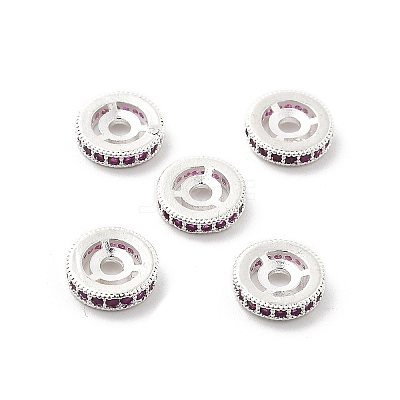 Brass Micro Pave Cubic Zirconia Beads KK-R216-10C-S02-1