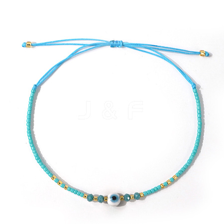 Glass Seed Beads & Resin Braided Bead Bracelets LS-TK7632-3-1