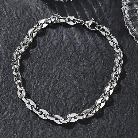 6MM 304 Stainless Steel Oval Link Chain Bracelets SA-CBA2696-19P-1