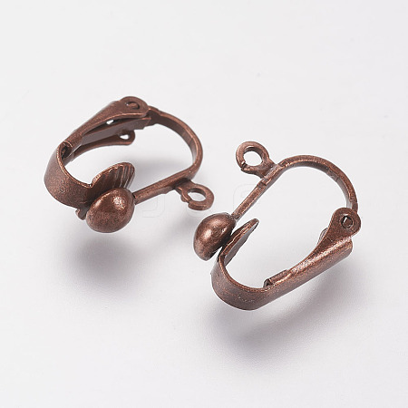 Brass Clip-on Earring Findings X-KK-E491-R-NF-1