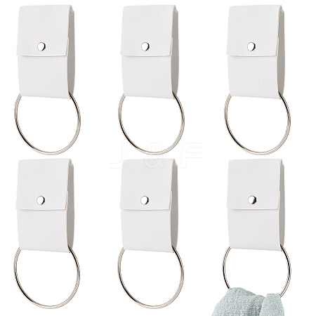 6Pcs PU Leather Towel Hook AJEW-CL0003-35B-1