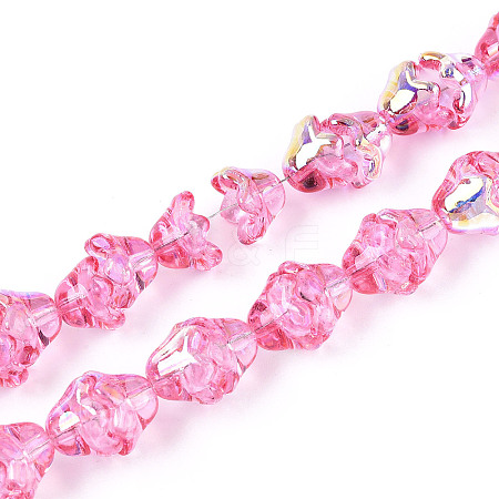 Electroplate Transparent Glass Beads Strands X-EGLA-N020-03E-1