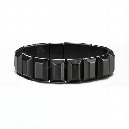 Synthetic Non-magnetic Hematite Beads Stretch Bracelets for Men PZ7053-4-1
