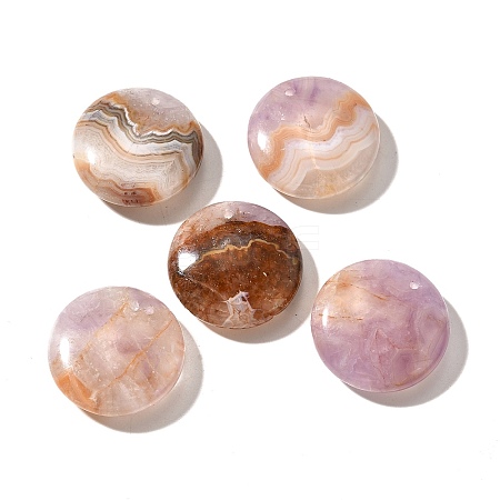 Natural Amethyst Lace Agate Pendants G-A244-08B-1