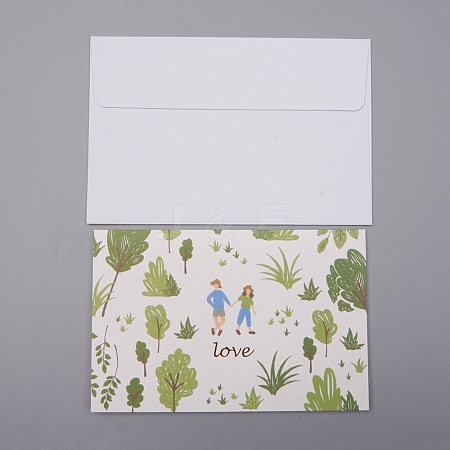 Envelope and Floral Pattern Thank You Cards Sets DIY-WH0161-23F-1