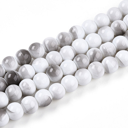 Baking Paint Glass Beads Strands DGLA-N013-8mm-01-1