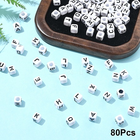 Acrylic Horizontal Hole Letter Beads OACR-YW0002-08-1