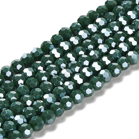 Electroplate Opaque Glass Beads Strands EGLA-A035-P6mm-A06-1