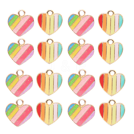 30Pcs 2 Styles Light Gold Alloy Enamel Charms ENAM-CJ0002-05-1