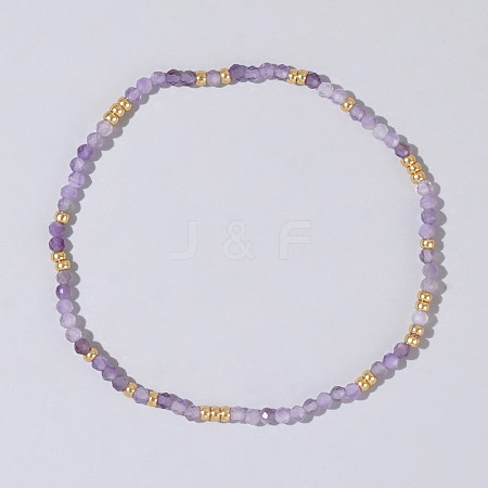 Natural Amethyst Beaded Strertch Bracelets LD6685-2-1