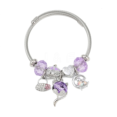 Non-Tarnish 201 Stainless Steel European Bracelet OQ8559-8-1