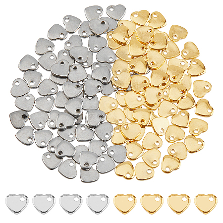 DICOSMETIC 120Pcs 2 Colors 201 Stainless Steel Charms STAS-DC0015-74-1