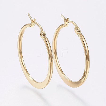 304 Stainless Steel Hoop Earrings EJEW-F105-21G-1