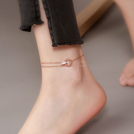 Titanium Steel Charm Anklets for Women WG18C2B-33-1