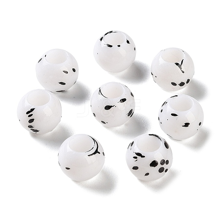Spray Painted ABS Plastic European Beads KY-G033-01B-01-1