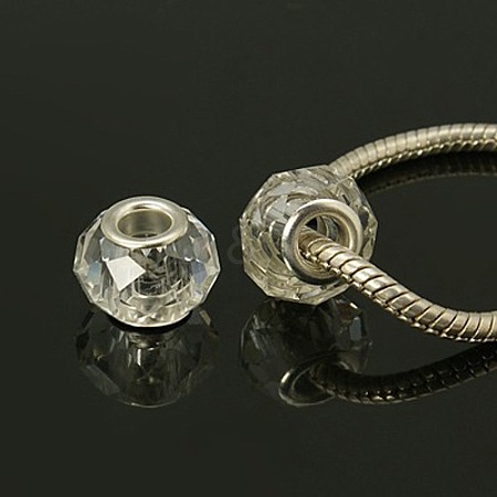 Rondelle Handmade Crystal European Beads Fit Charm Bracelets X-GPDL25Y-1-1