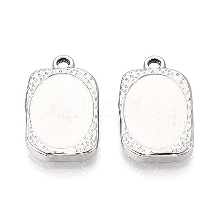 304 Stainless Steel Pendant Cabochon Settings STAS-T067-19P-1