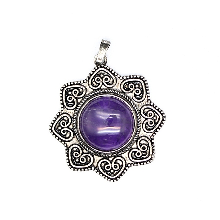 Natural Amethyst Pendants PW-WG111BD-02-1