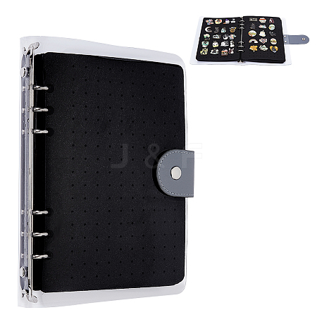 Felt Brooch Storage Loose-leaf Binder Notebook Albums with PVC Plastic Cover AJEW-WH0314-426-1