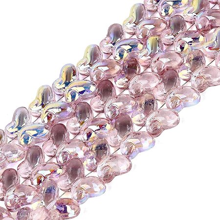 Baking Paint Electroplate Transparent Glass Beads Strands EGLA-Q136-03A-08-1