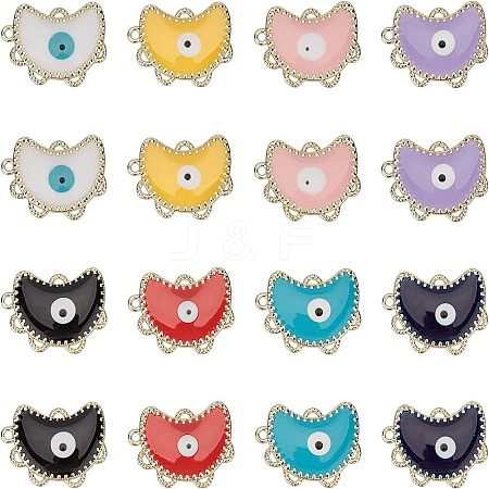 SUPERFINDINGS 16Pcs 8 Colors Eco-Friendly Alloy Enamel Pendants ENAM-FH0001-11-NR-1