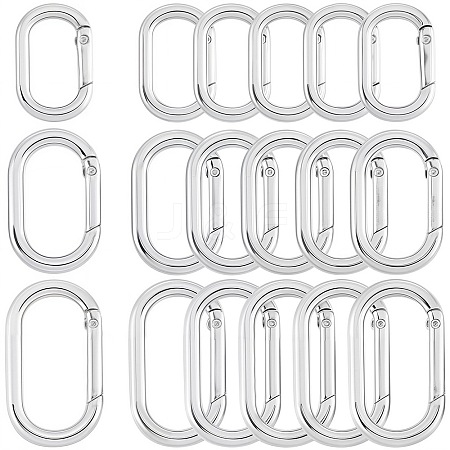 18Pcs 3 Styles Zinc Alloy Spring Gate Rings FIND-SP0001-13-1
