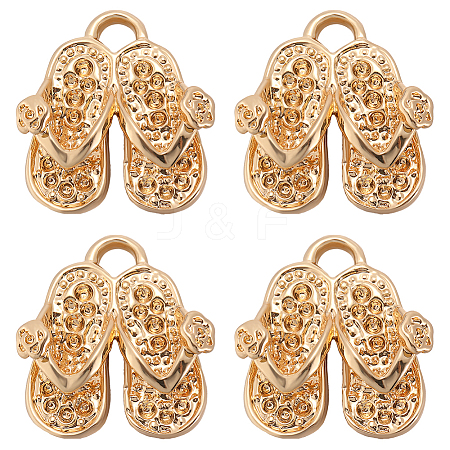 10Pcs Brass Pendants Rhinestone Settings KK-BBC0014-39-1