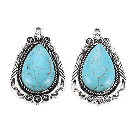 Tibetan Style Alloy Pendants PALLOY-S120-302AS-RS-1