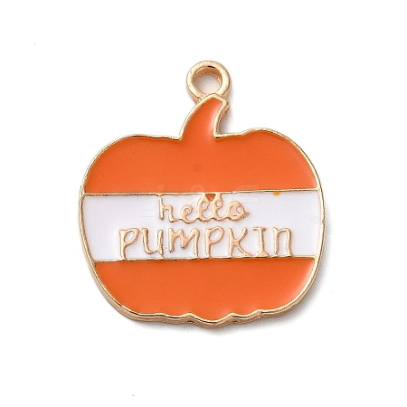 Thanksgiving Day Golden Tone Alloy Enamel Pendants ENAM-M002-02F-G-1