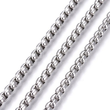 Tarnish Resistant 304 Stainless Steel Box Chains STAS-P219-23-F-1