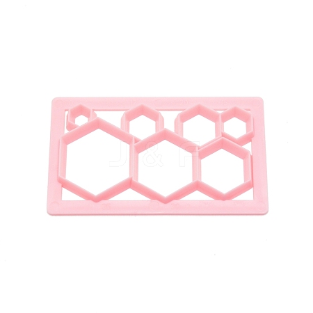 Hexagon Plastic Baking Cake Cutting Dies Mold DIY-WH0001-79-1