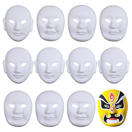 12 Styles DIY Blank Unpainted Peking Opera Mask DIY-BC0014-78-1